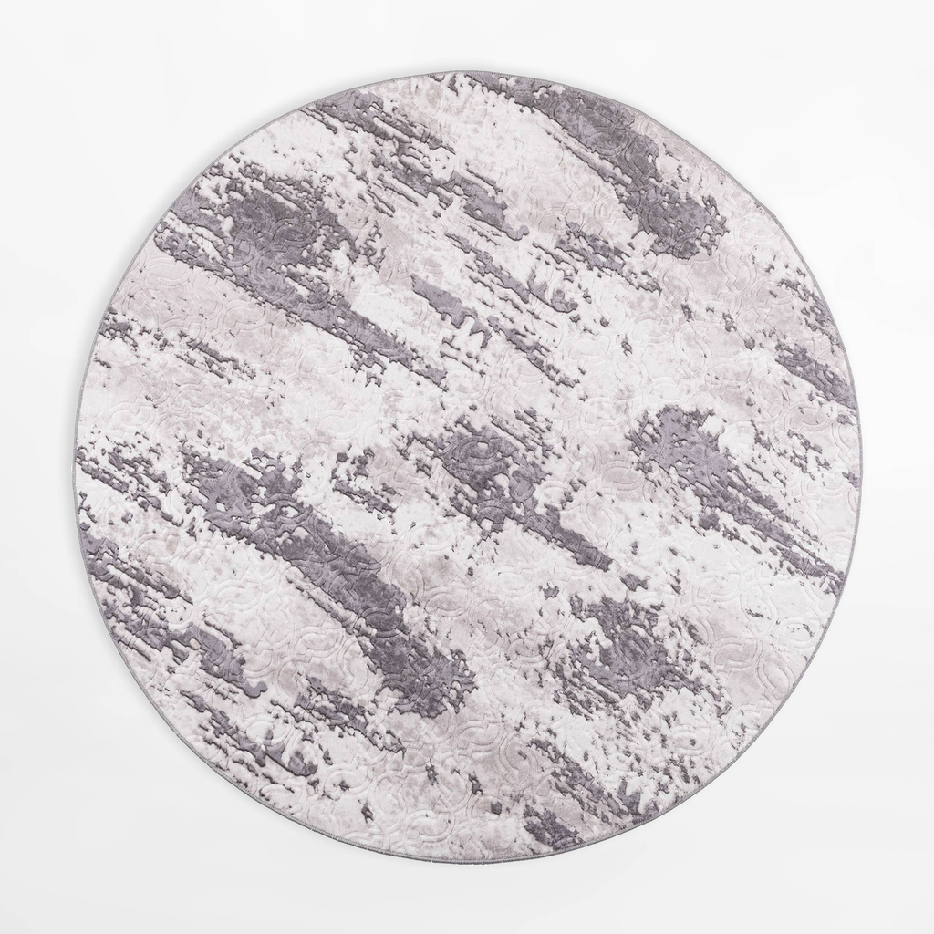 Retro koberec VISION, sivo-antracitový, okrúhly, 120 cm
