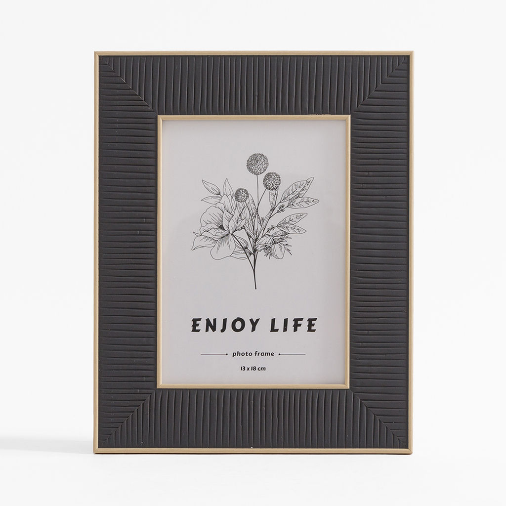 Rám na fotografiu v boho štýle 13x18 cm čierny