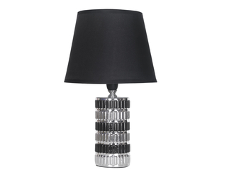 Stolná lampa s tienidlom strieborno-čierna 31 cm