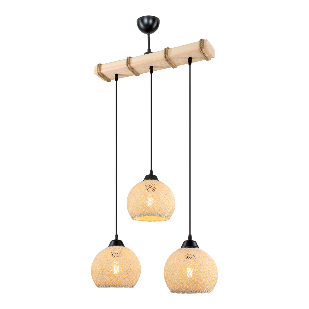 Závesné svietidlo ASPEN 3 boho krémové