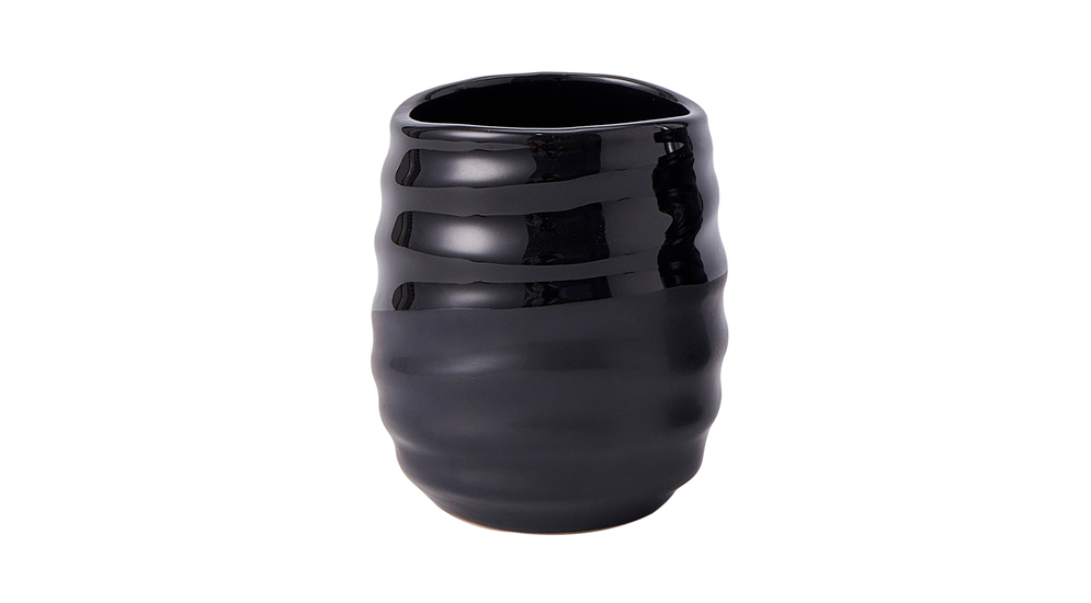 Čierny keramický kúpeľňový pohár 11 cm