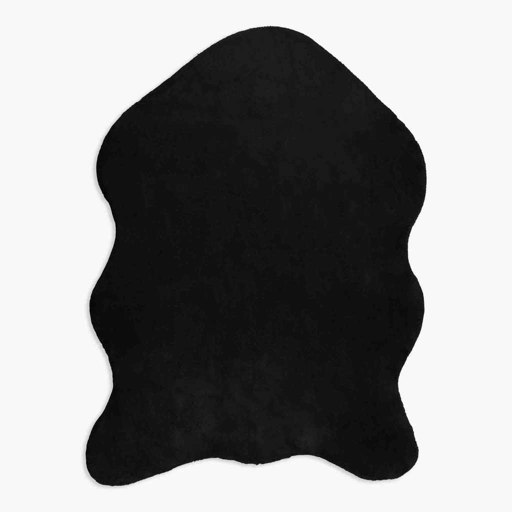 Koberec z umelej kožušiny RABBIT čierny, 60x90 cm