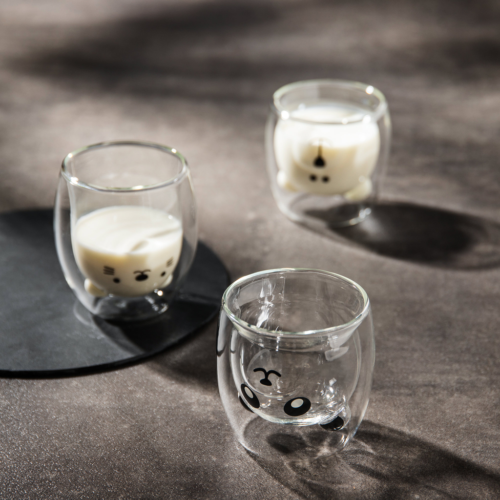 Sklenený pohár MEDVEDÍK s dvojstenným sklom 280 ml