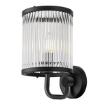 Čierne nástenné svietidlo SERGIO 15 cm