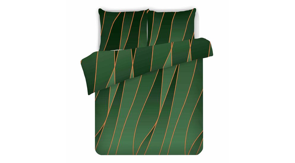 Súprava saténovej posteľnej bielizne fľašková zelená ARGONGREEN 160 x 200 cm