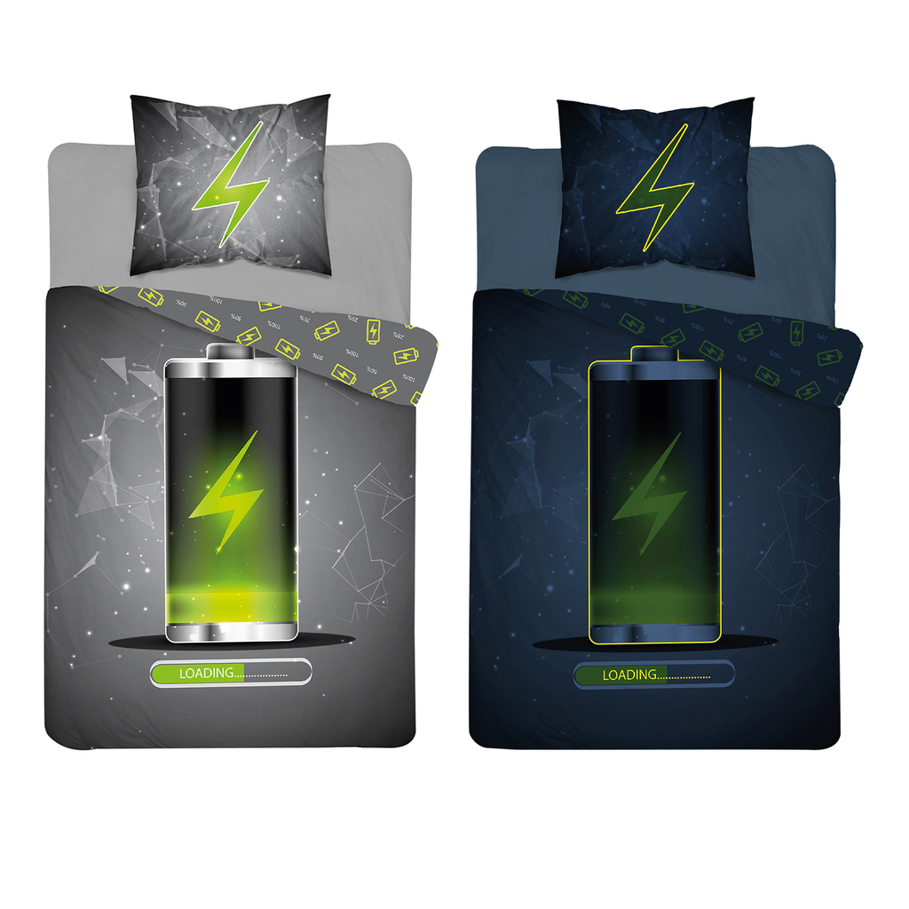 Detské obliečky so svietiacim efektom FLUO BATÉRIA 160x200 cm