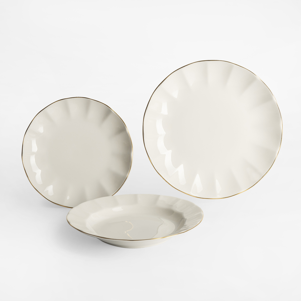 Jedálenská súprava v štýle glamour PERLA, 18 dielna