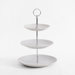Porcelánový 3-poschodový servírovací tanier biely 35 cm