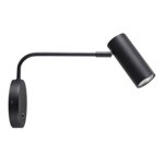 Čierne moderné nástenné svietidlo s nastaviteľným ramenom TUBO WL