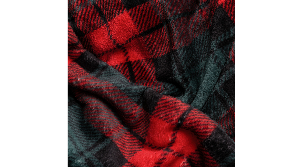 Zeleno-červená károvaná deka TYLOR 150x200 cm