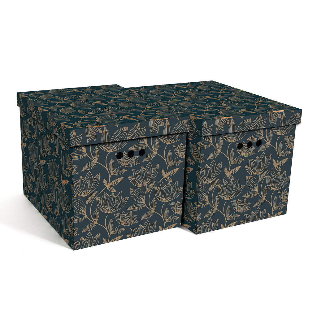 Súprava 2 kartónových krabičiek KVETY ĽALIE XL