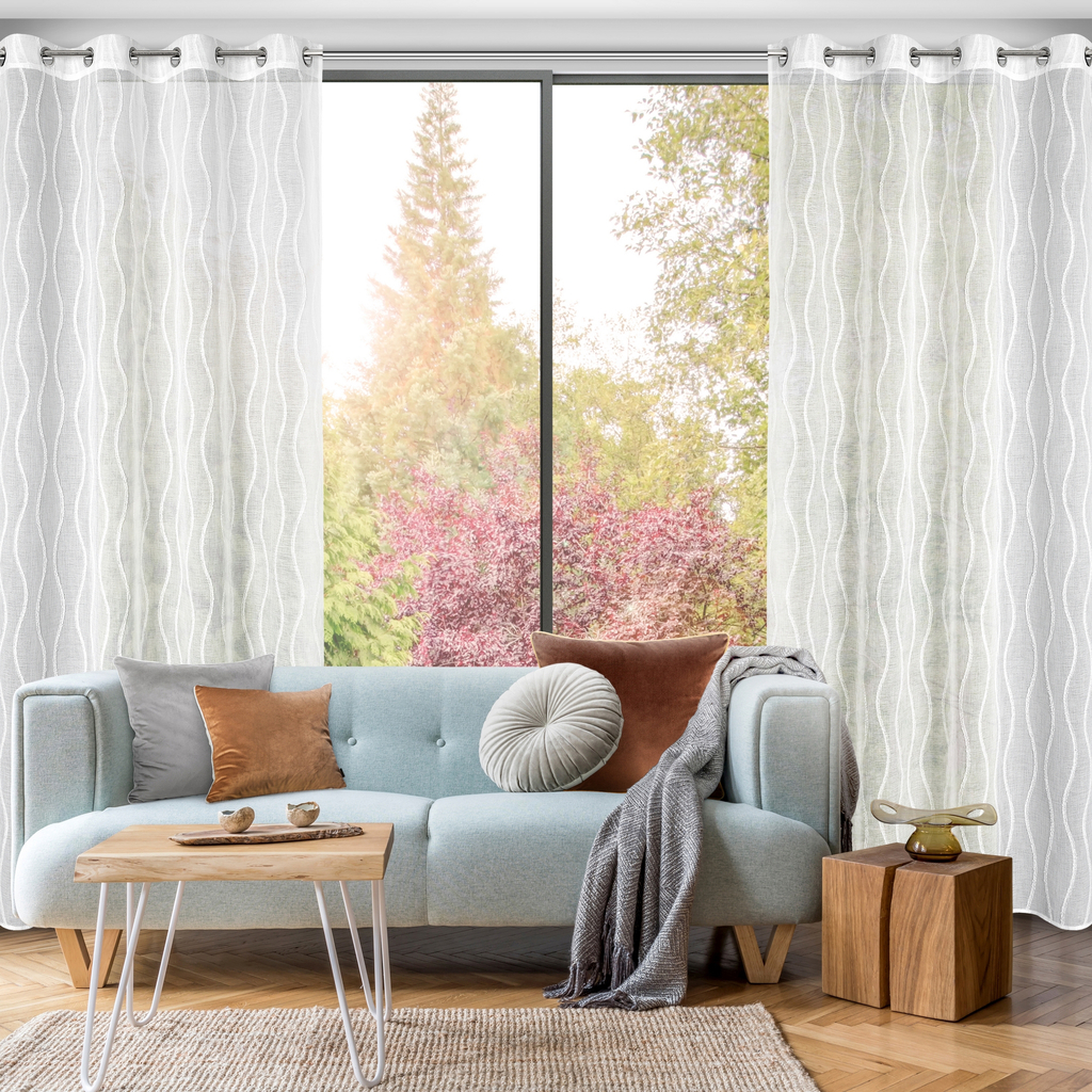 Záclona na bielych priechodkách FELICIA 140x250 cm