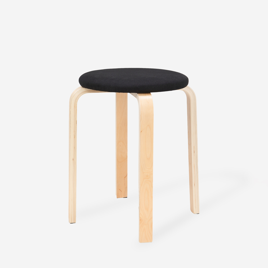 Čierna čalúnená taburetka CETON