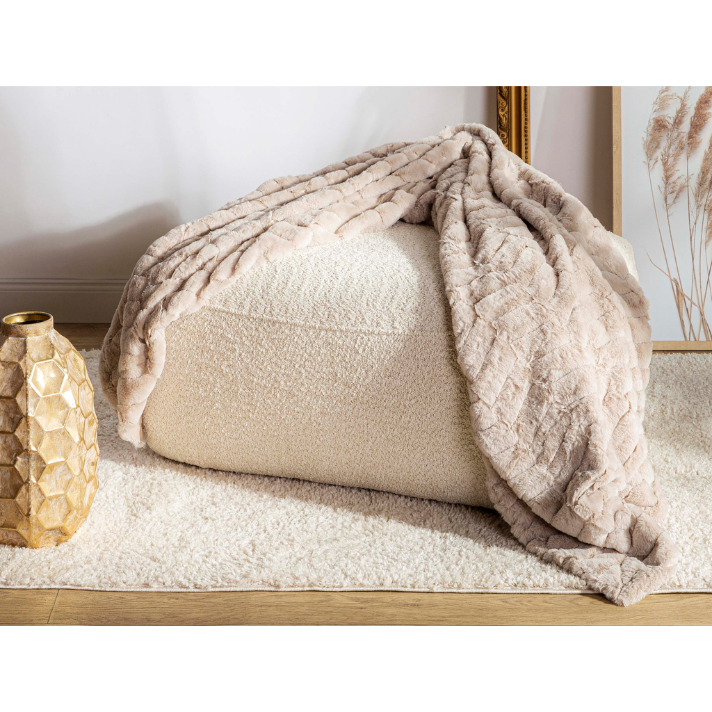 Béžová vlnená deka MAISON 150x200 cm