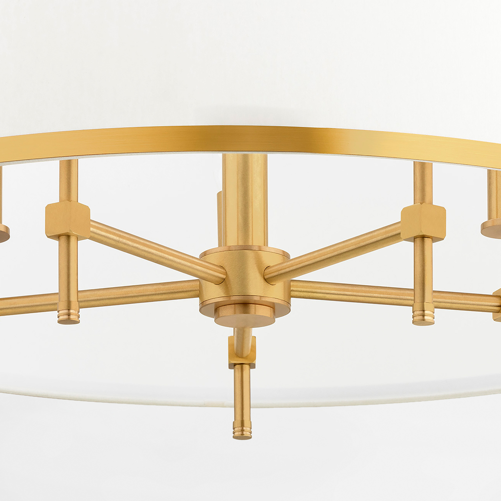 Závesné svietidlo s tienidlom v bielej a zlatej farbe ABBANO