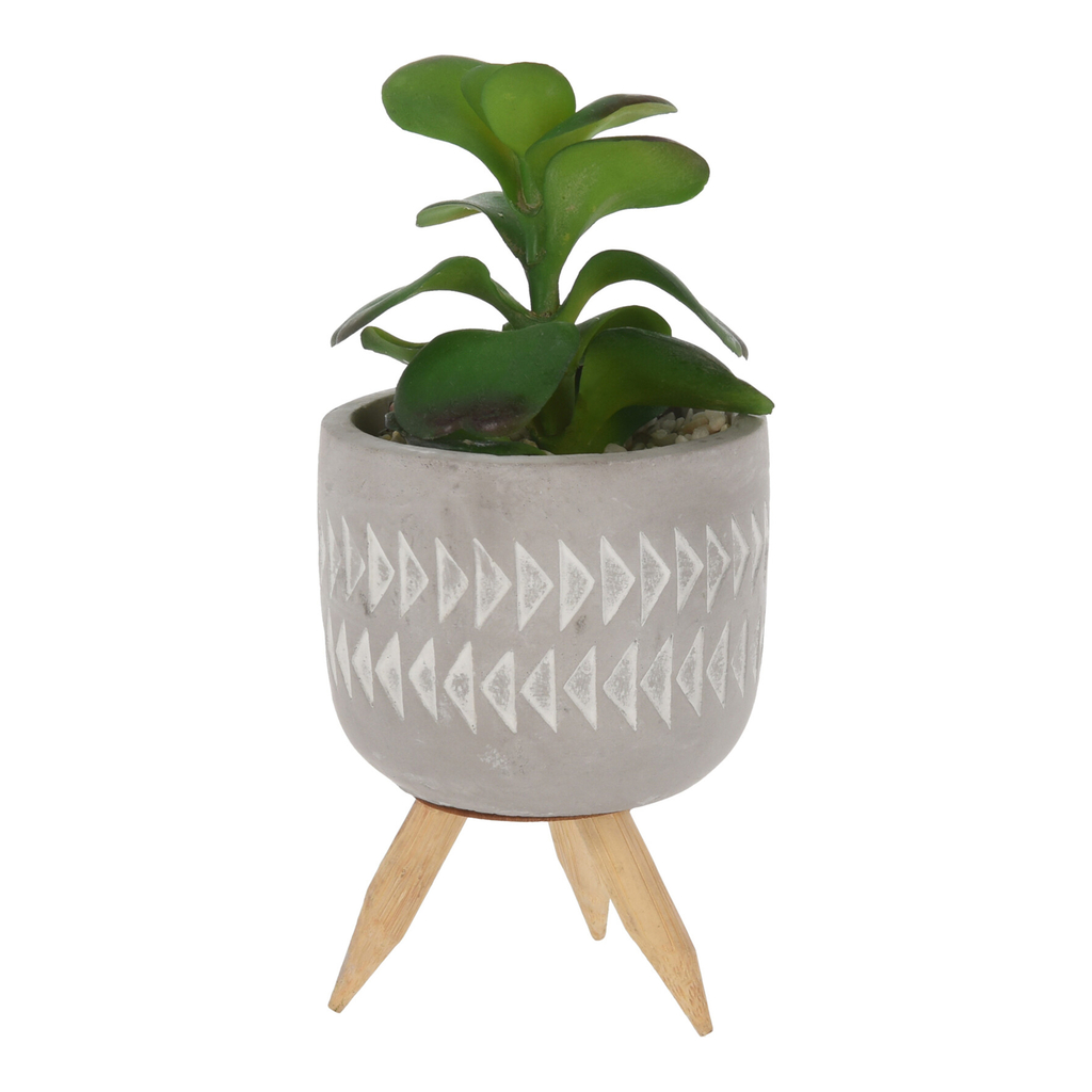 Umelý kvet v kvetináči na nožičkách 16 cm MIX