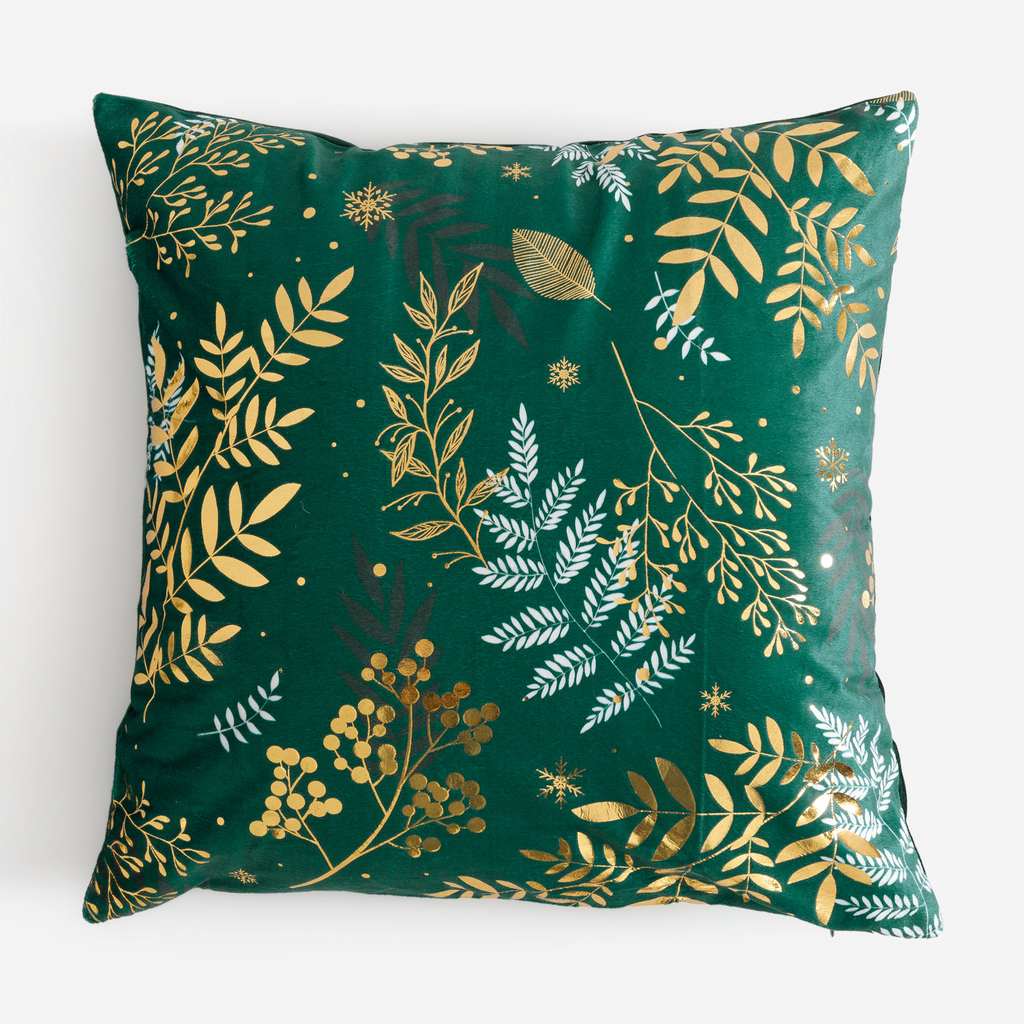 Dekoračná obliečka na vankúš zeleno-zlatá TEMMES 45x45 cm