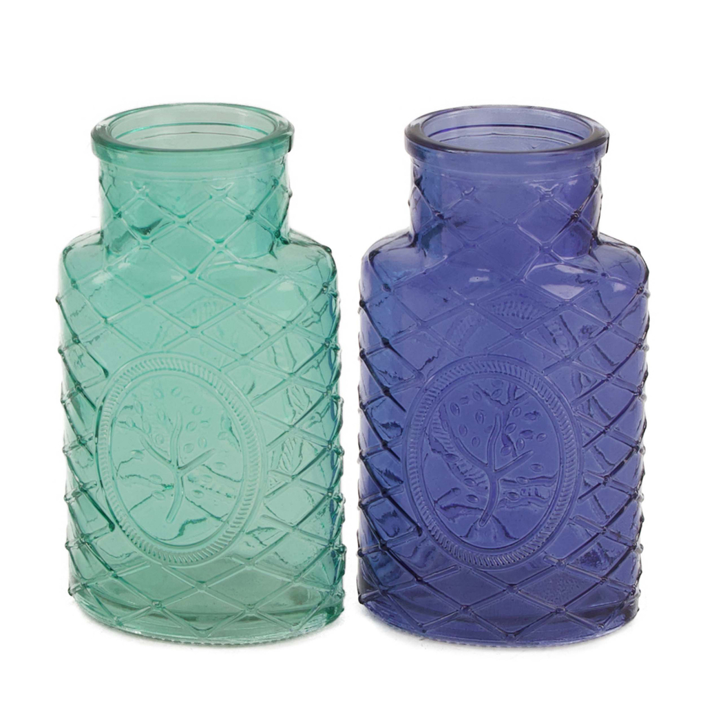 Sklenená váza modrá 13 cm MIX