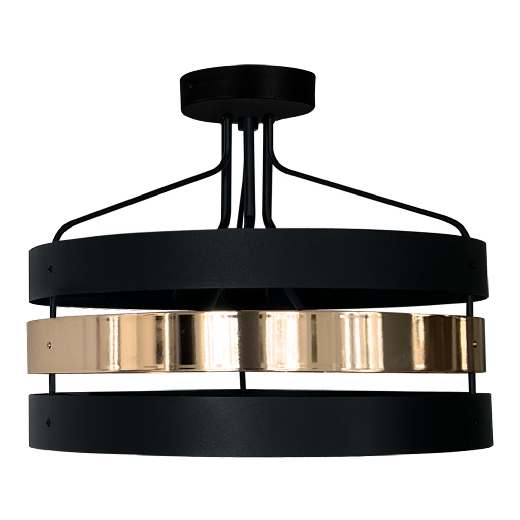 Čierno-zlatá stropná lampa RUBY 43 cm