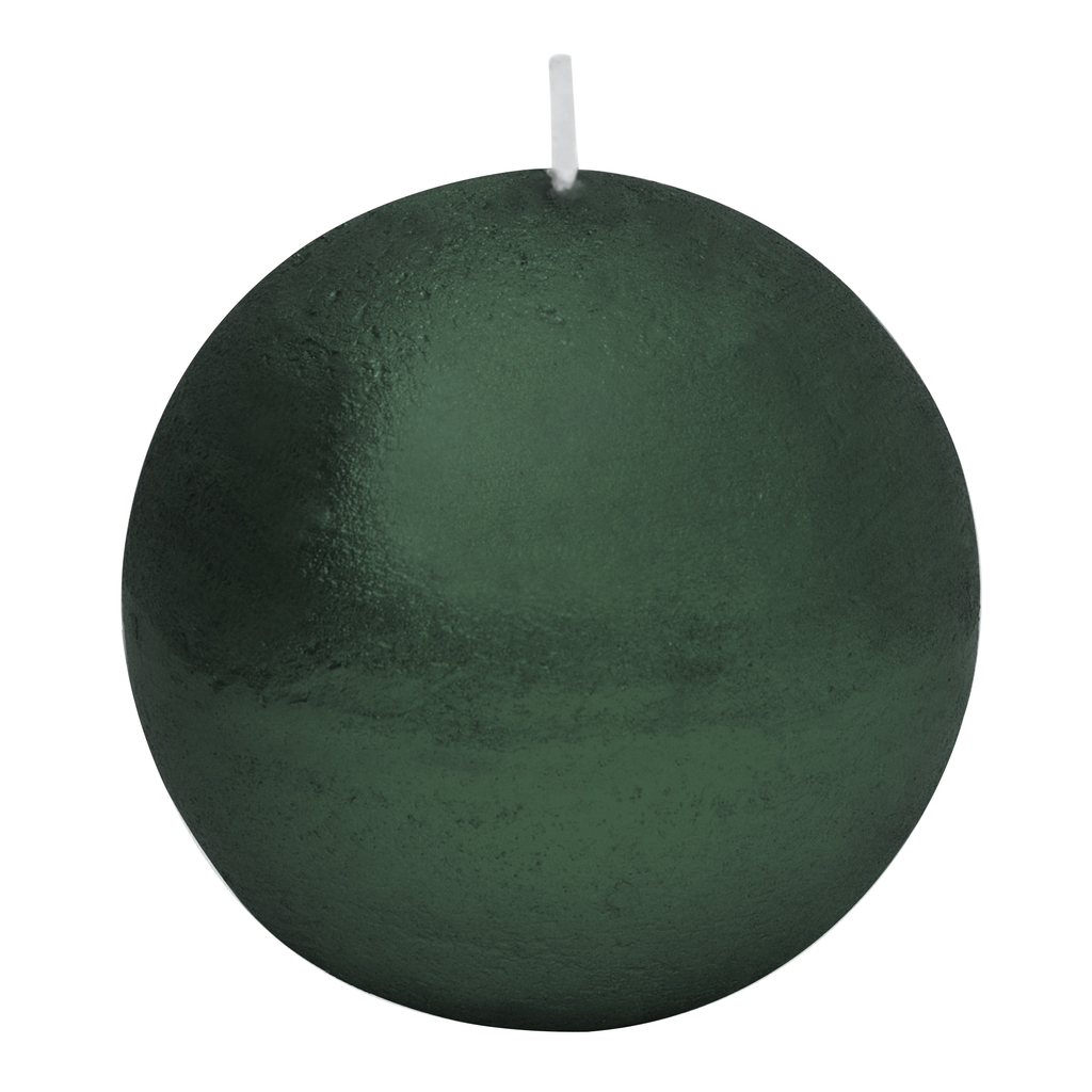 Zelená guľovitá sviečka RUSTIC 8 cm