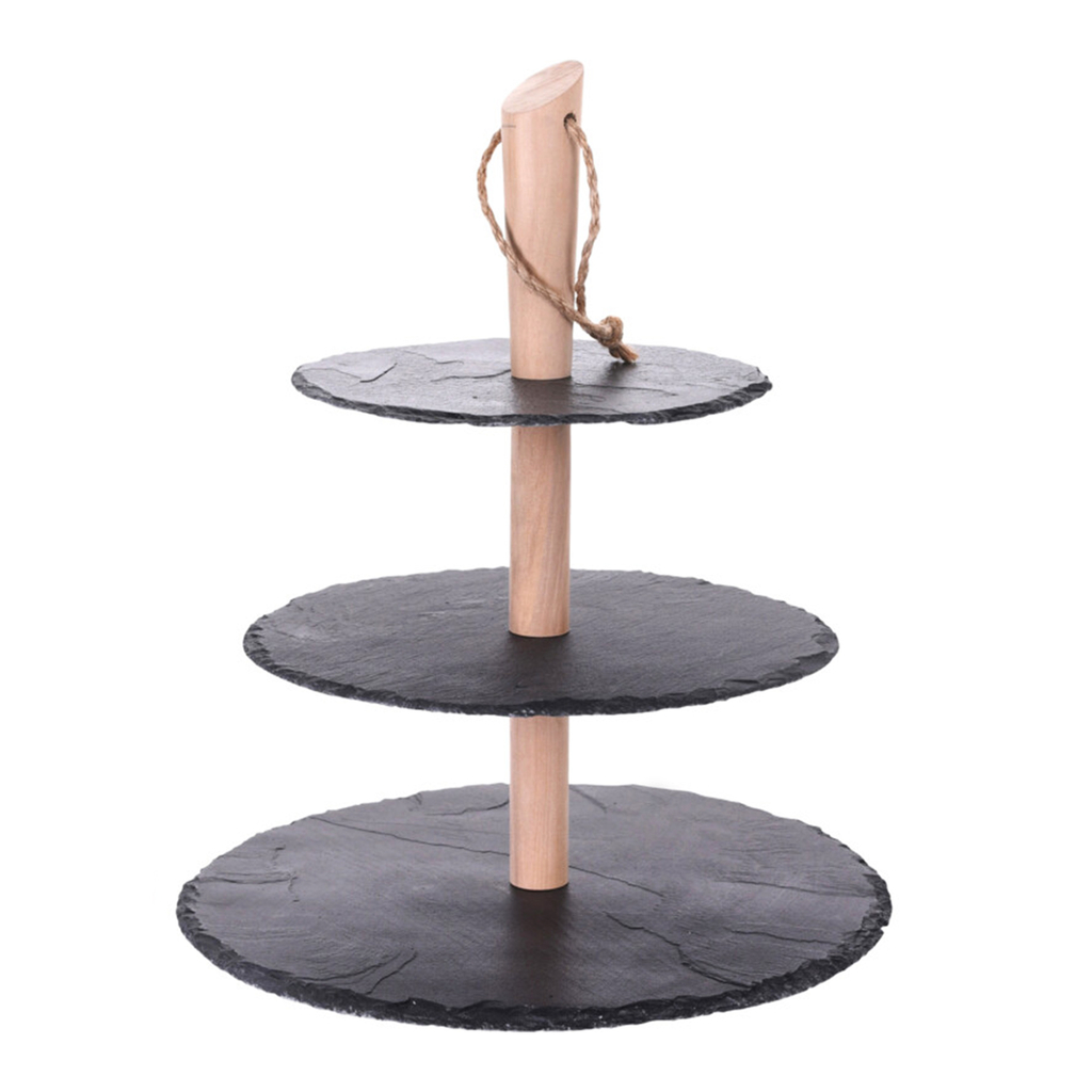 Servírovací stojan na tortu 3-poschodový antracit BRIDICA 36 cm