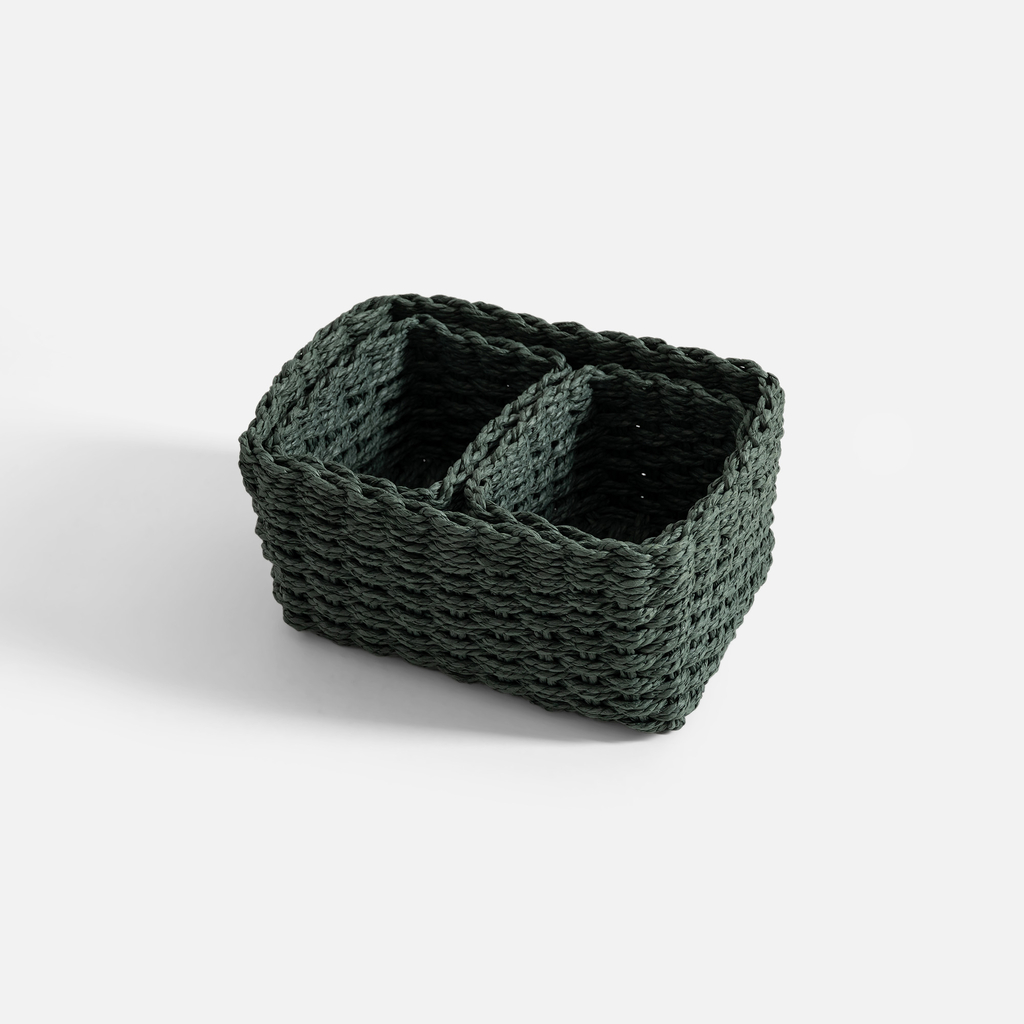 Súprava 3 úložných košov v zelenej farbe