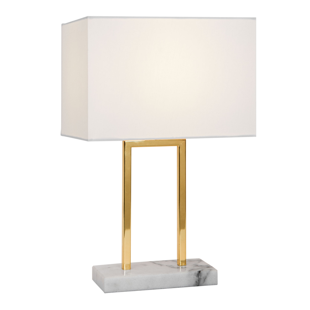 Obdĺžniková stolová lampa biela CARLOS