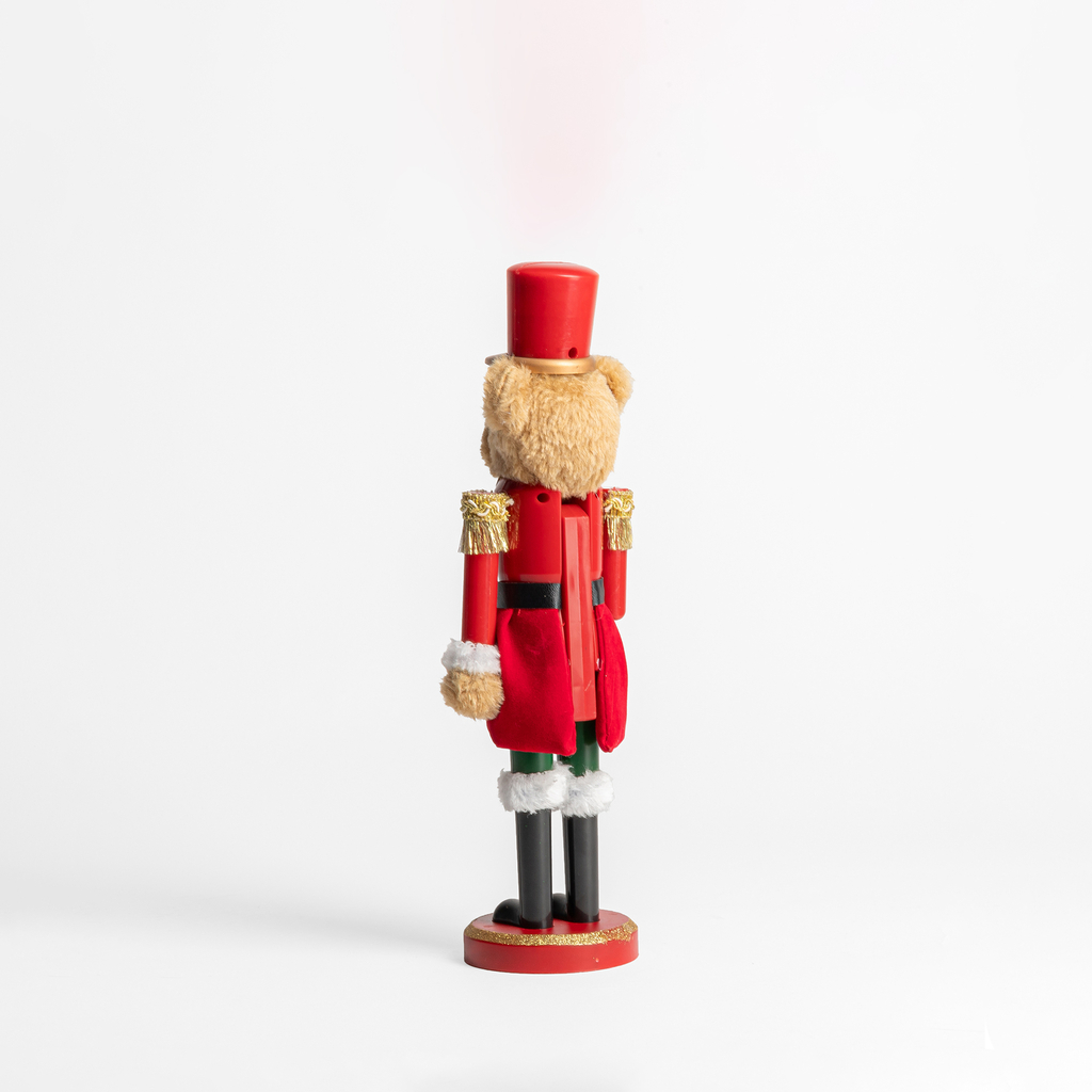 Figúrka VIANOČNÝ MACKO červeno-zlatý 28 CM