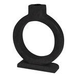 Drevený svietnik na jednu sviečku, čierny 21 cm