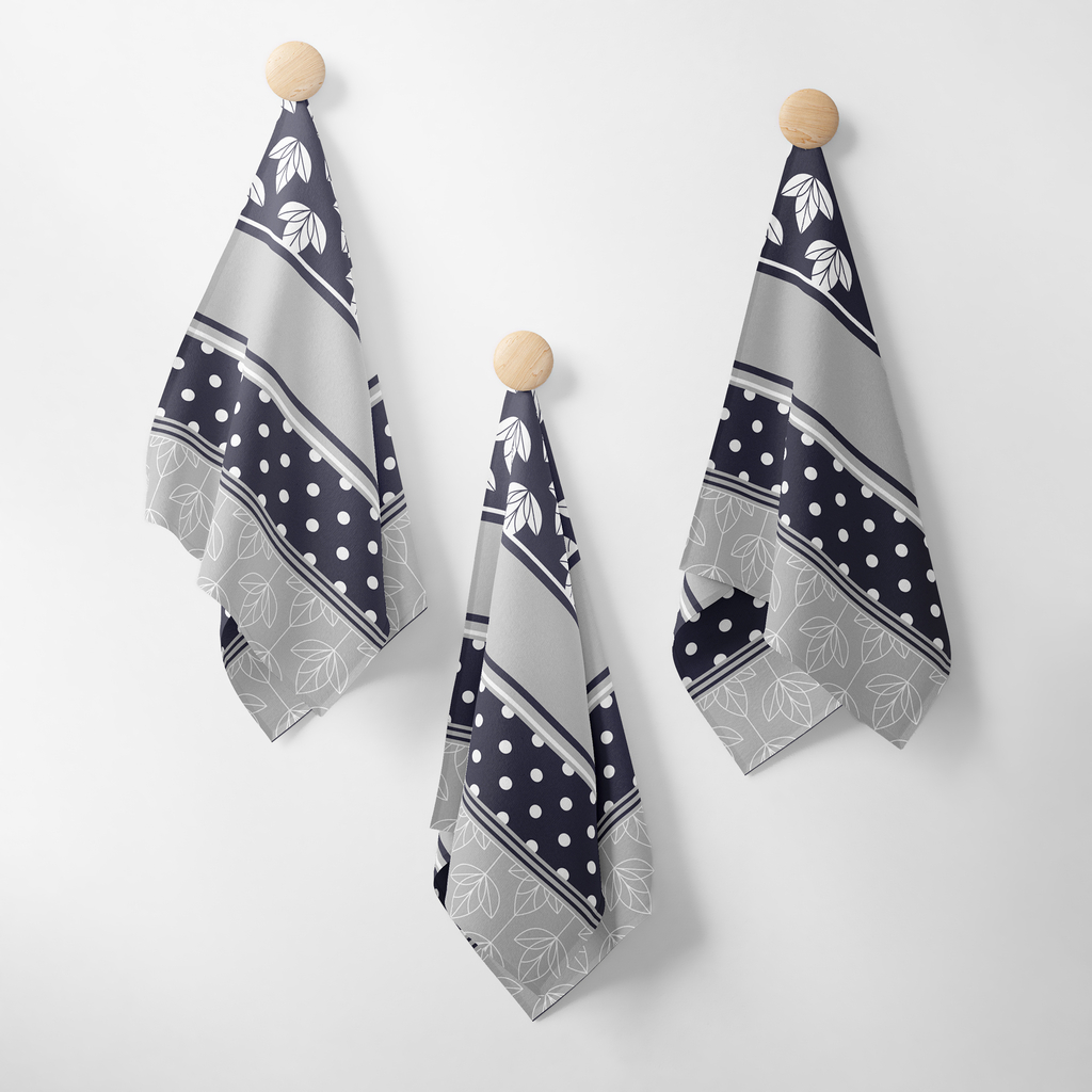 Kuchynská utierka CARINO sivo-tmavomodrá 40x60 cm