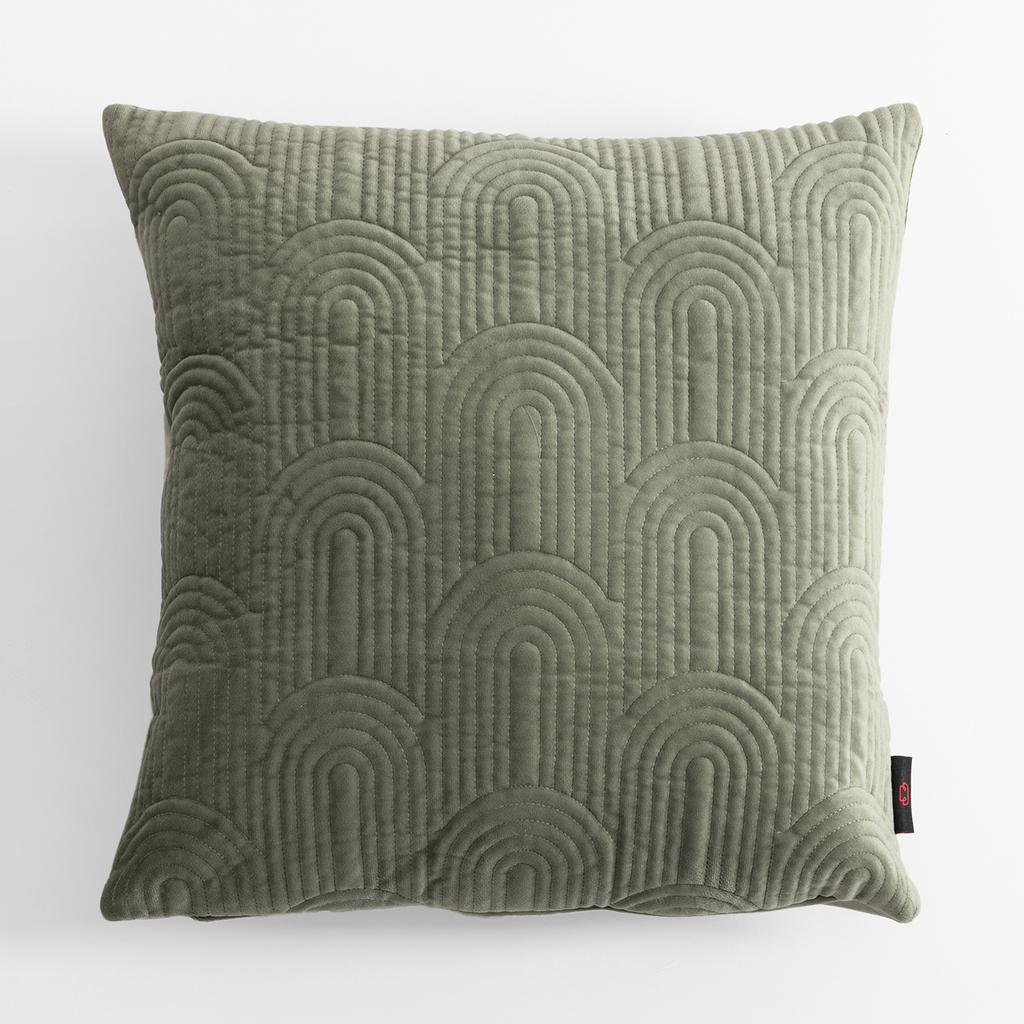 Geometrická velúrová obliečka na vankúš zelená JONES 45x45 cm