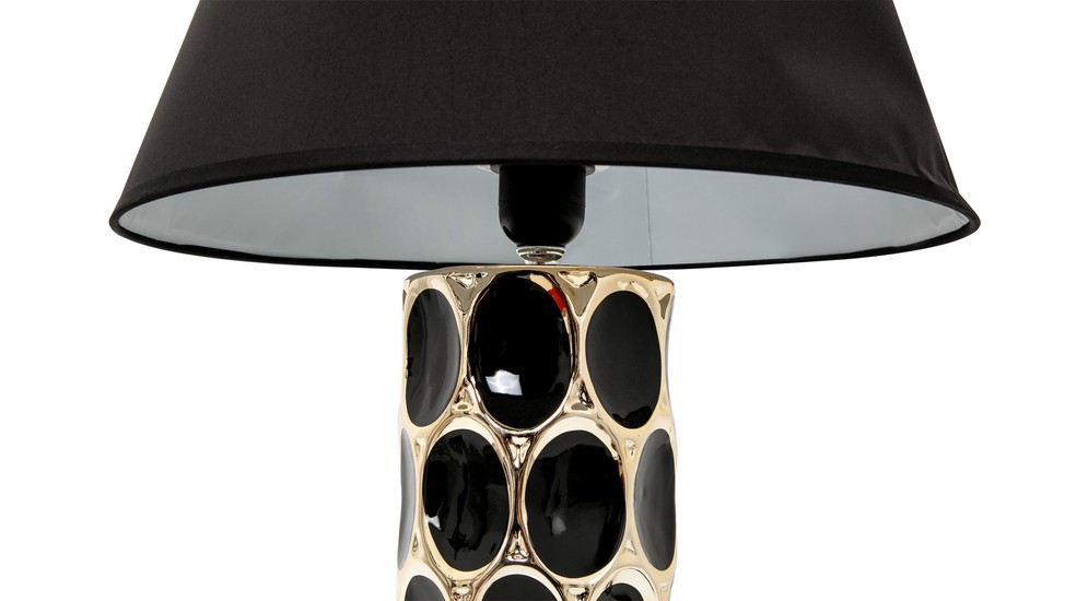 Keramická stolná lampa čierno-zlatá 55 cm
