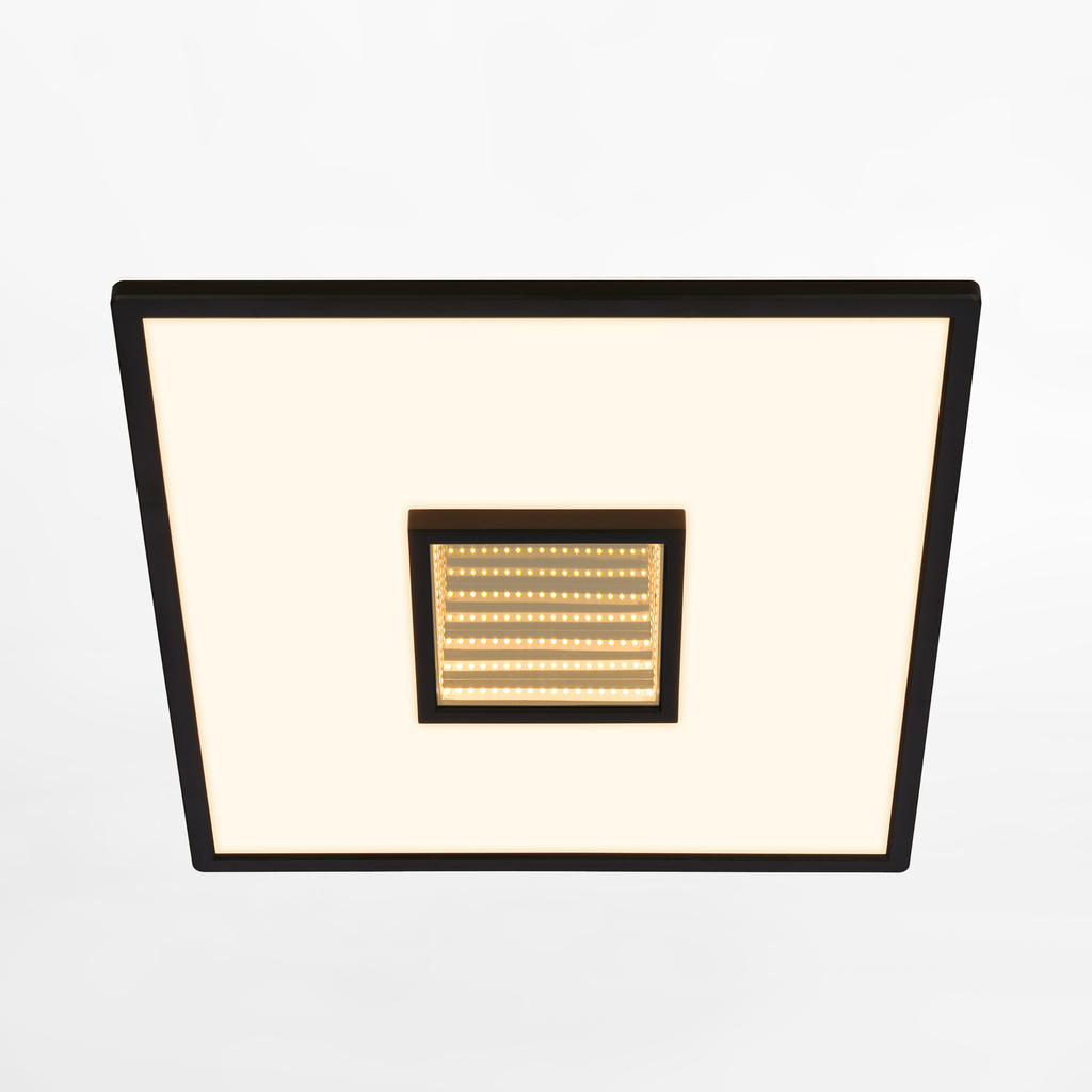 Štvorcové LED stropné svietidlo s efektom hĺbky čierne TORO