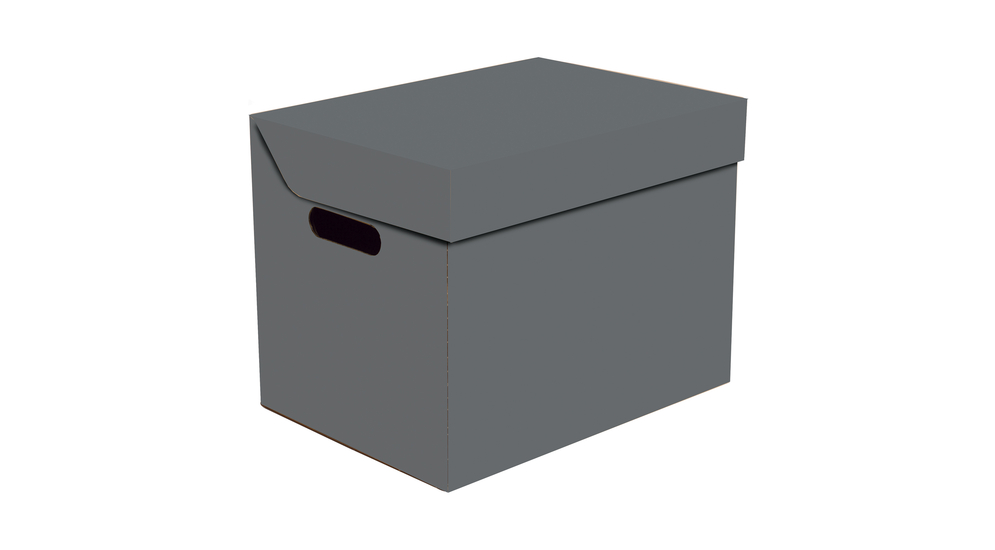 Kartónová ozdobná krabička s vrchnákom sivá APLA