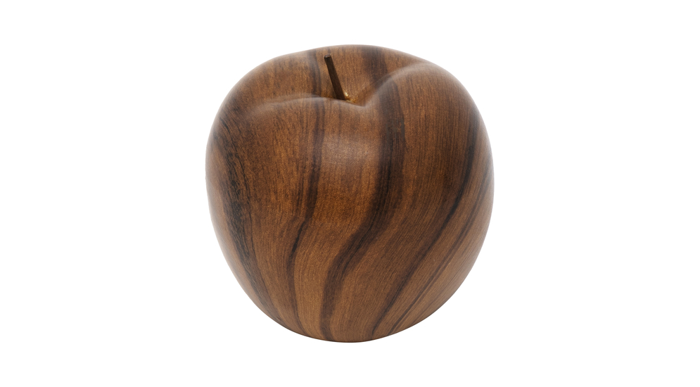 Keramická dekorácia jablko efekt dreva 9 cm