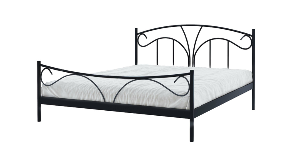 Kovová posteľ s roštom čierna VIVA 160x200 cm