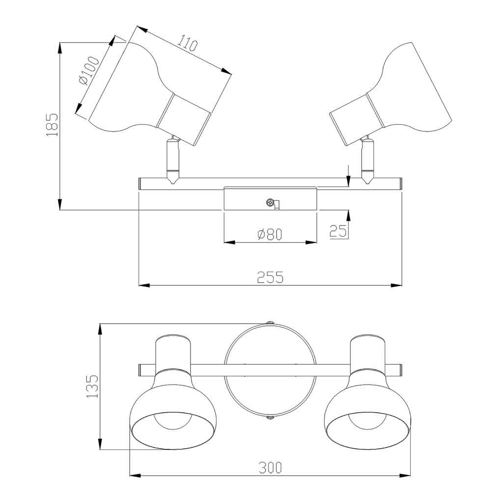 Listwa 2-punktowa biały mat LATIKA
