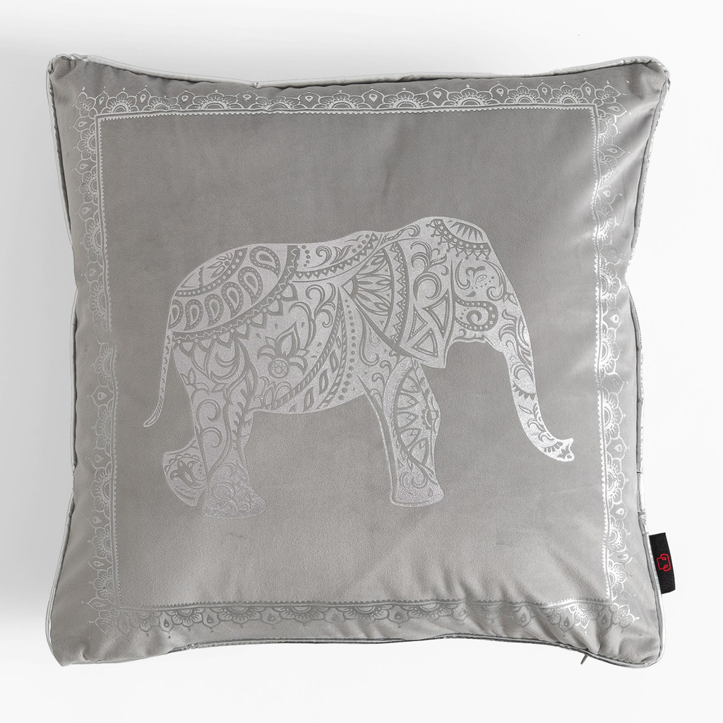 Obliečka na vankúš s motívom slona v svetlosivej farbe DAIRA 45x45 cm