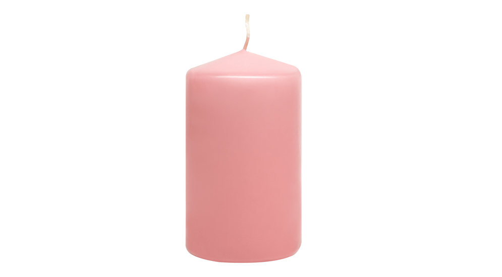 Dekoratívna sviečka ružová 6 x 10 cm