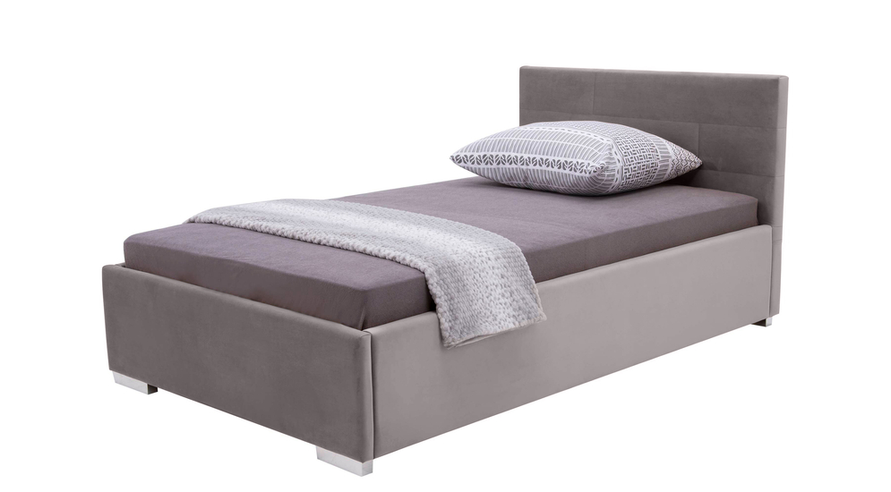 Šedá posteľ s úložným priestorom MEZO 120x200 cm