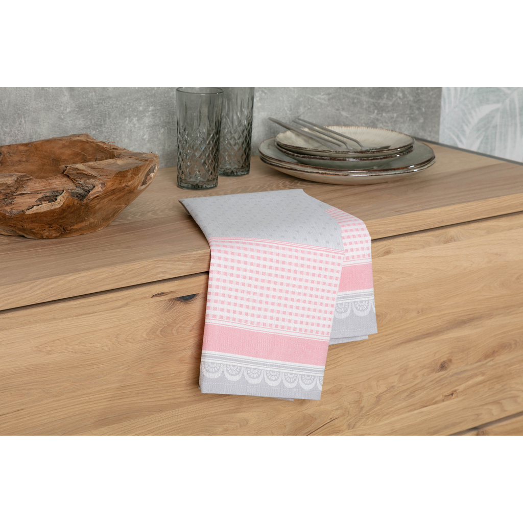Ružová kuchynská utierka DOTTY 50x70 cm