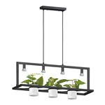 Závesné svietidlo s kvetináčom na rastliny čierne PLANTER