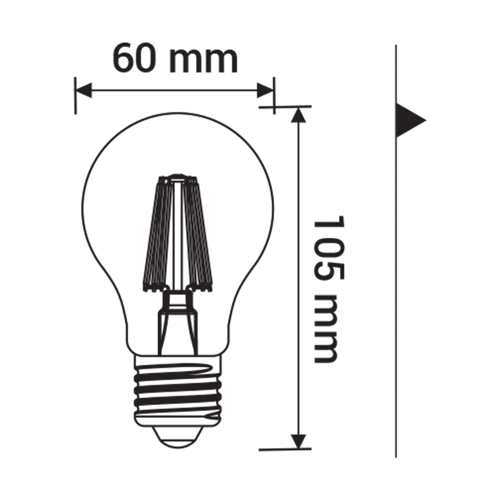 Žiarovka LED E27 7W teplá farba ORO-E27-FL-CLARO-7W-WW