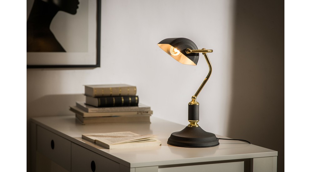 ROMA čierno-zlatá retro stolná lampa