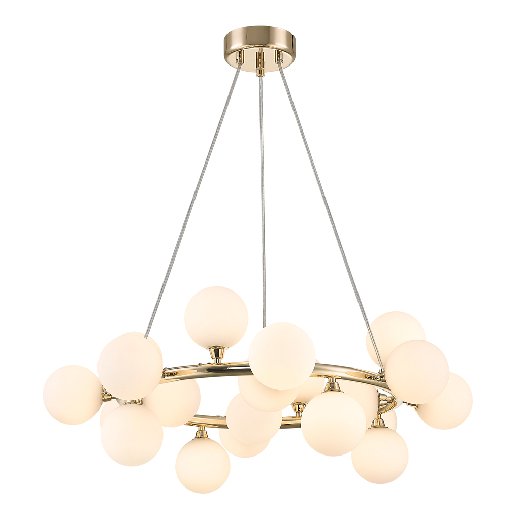 Zlatá guľová závesná lampa BOBO