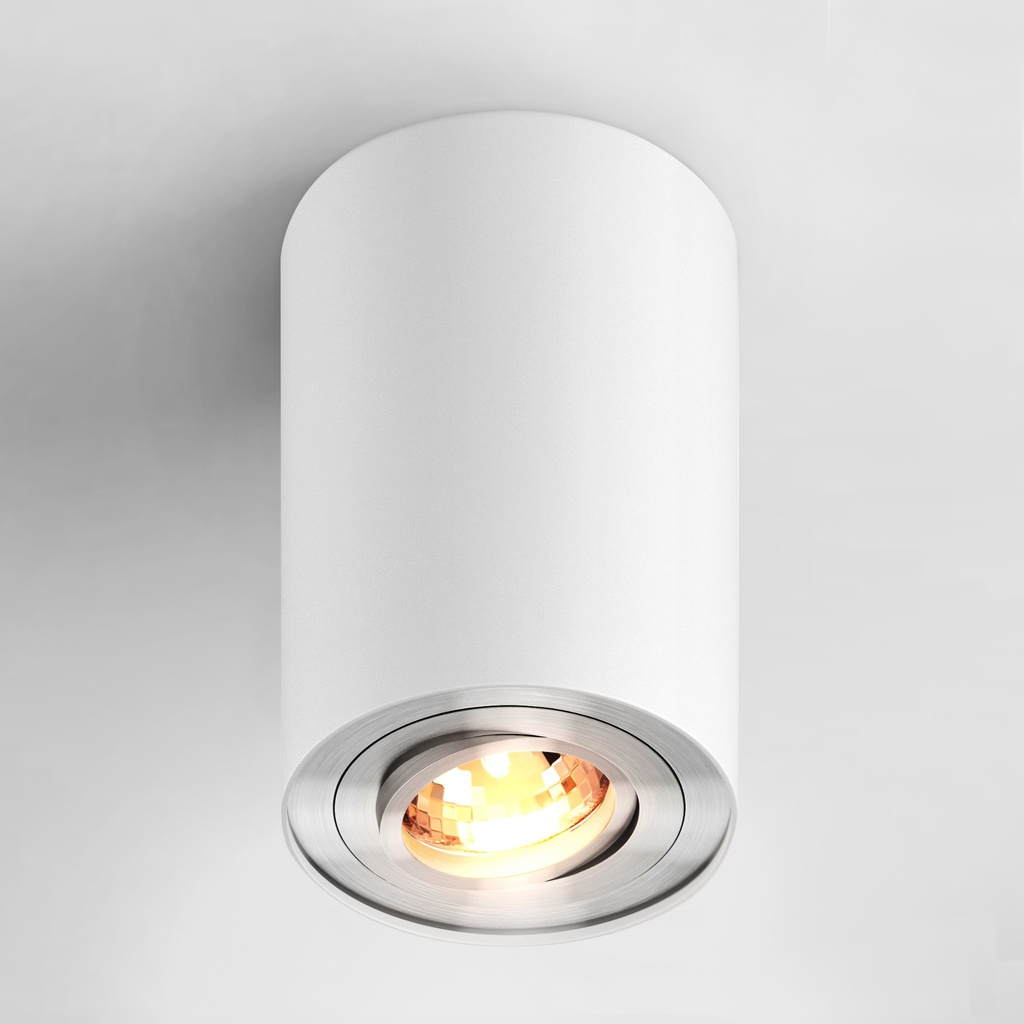 Bodové svietidlo na povrchovú montáž s nastaviteľným bielo-strieborným RONDOO