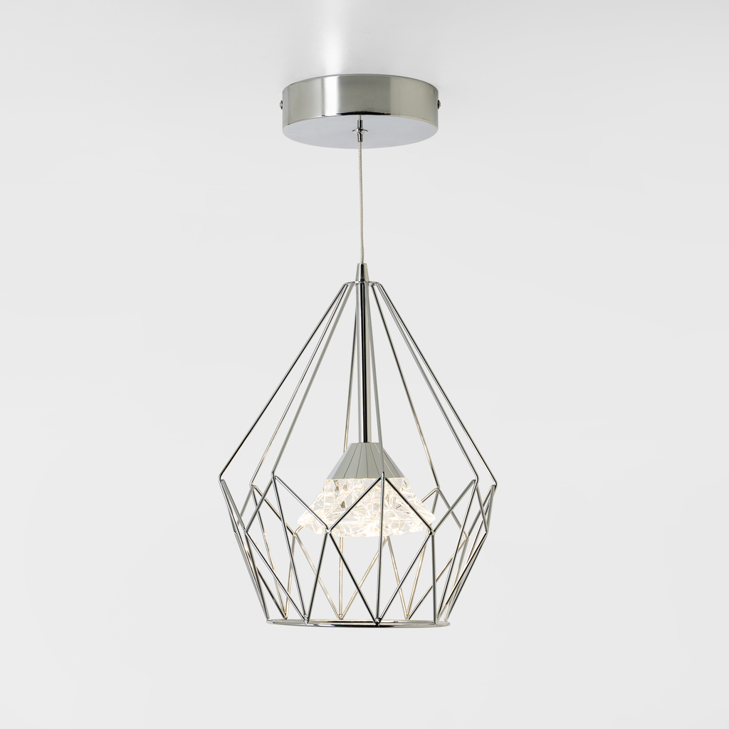 Chrómové závesné svietidlo AMY