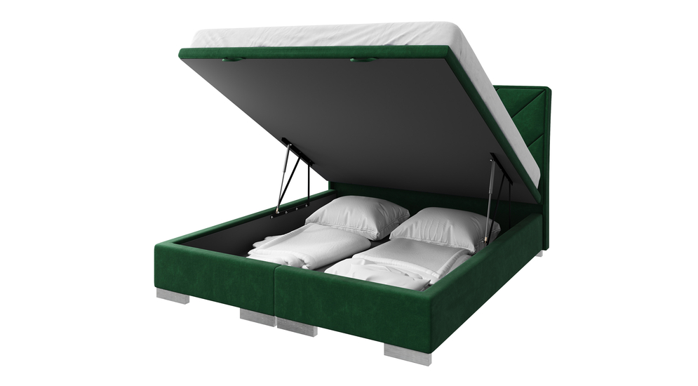 Kontinentálna posteľ LEONARDO zelená 140x200 cm