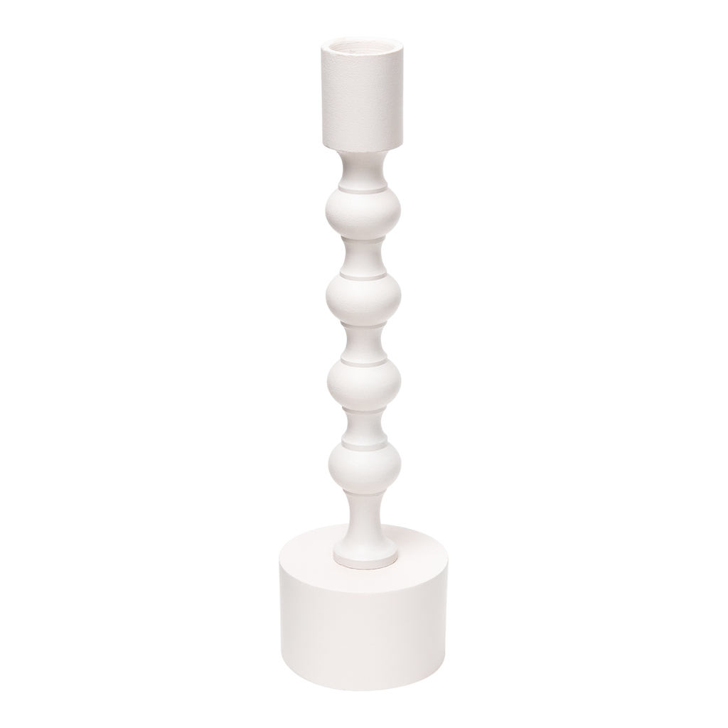 Svietnik na jednu sviečku biely 26 cm