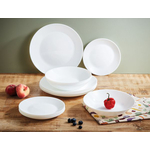 Sada bielych jedálenských tanierov ZELIE, 18 dielov